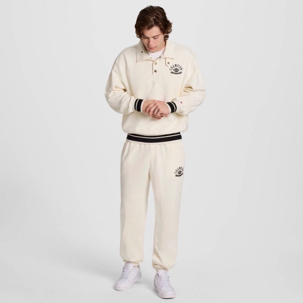 NWT Men’s Champion Physical Education Cream & Blue Sweatsuit Size XL